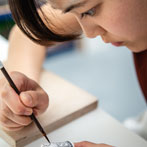 Miyu Kurihara working in her studio on collaborative work done with Yuta Segawa, London 2019